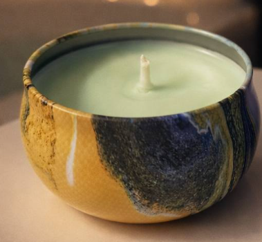 Green Wax Tin Candle